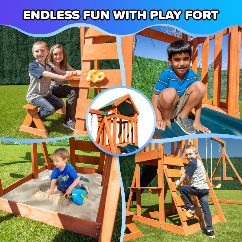 Sportspower Scottsdale Wooden Swing Set with Lifetime Warranty on
